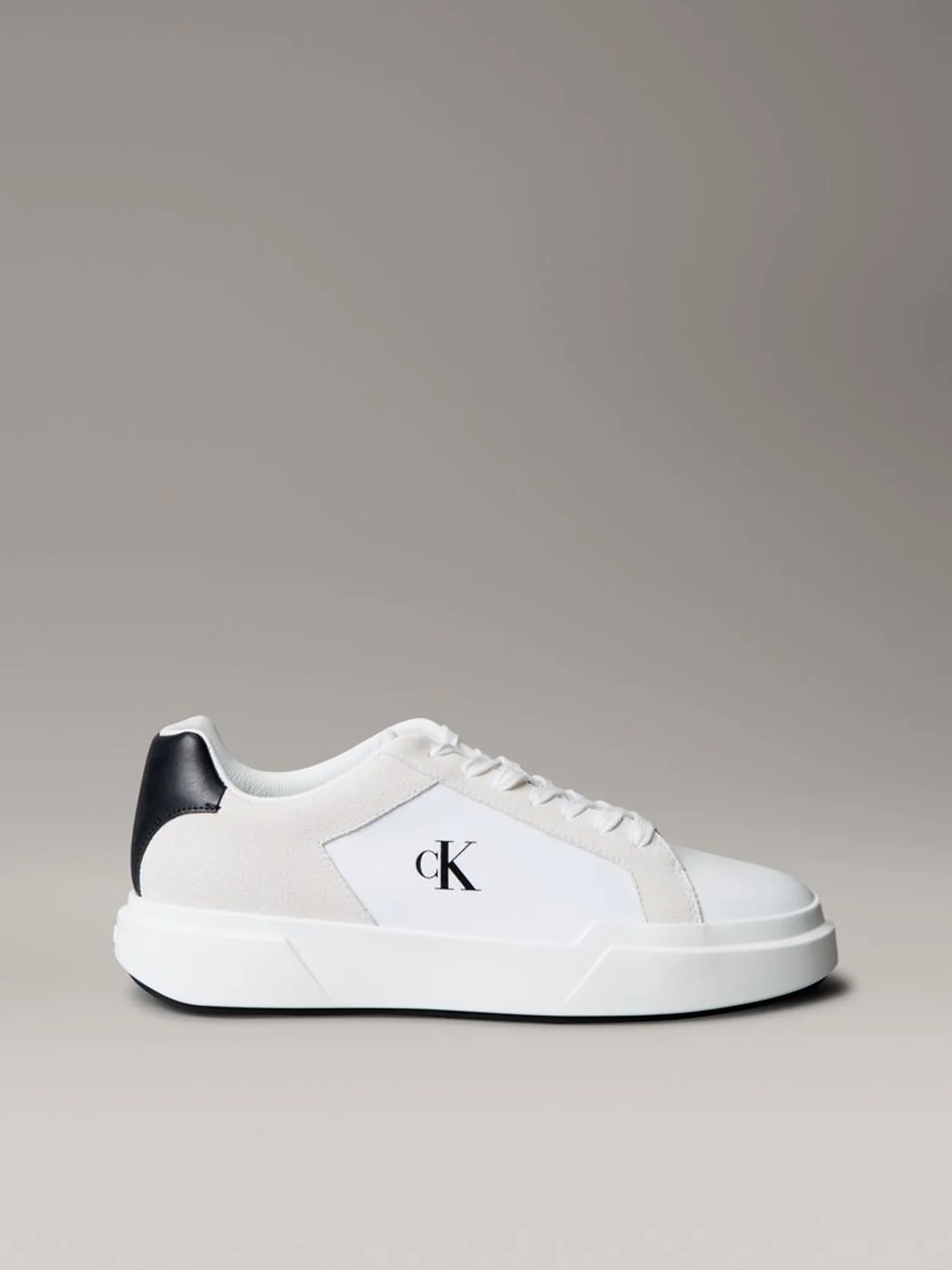 Bright White/Black Leather Durable Traction NYC Trainers