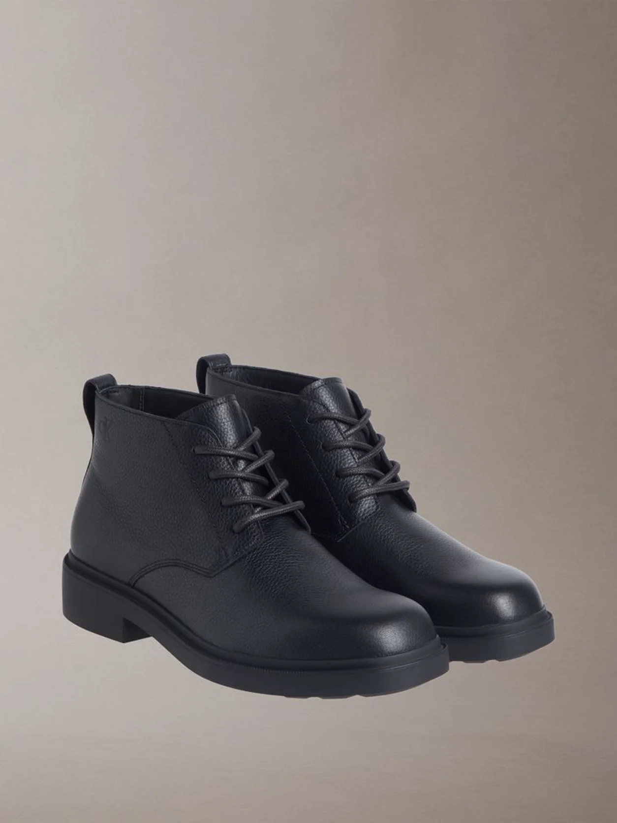 Triple Black Leather Airfit® Lugged Desert Boots