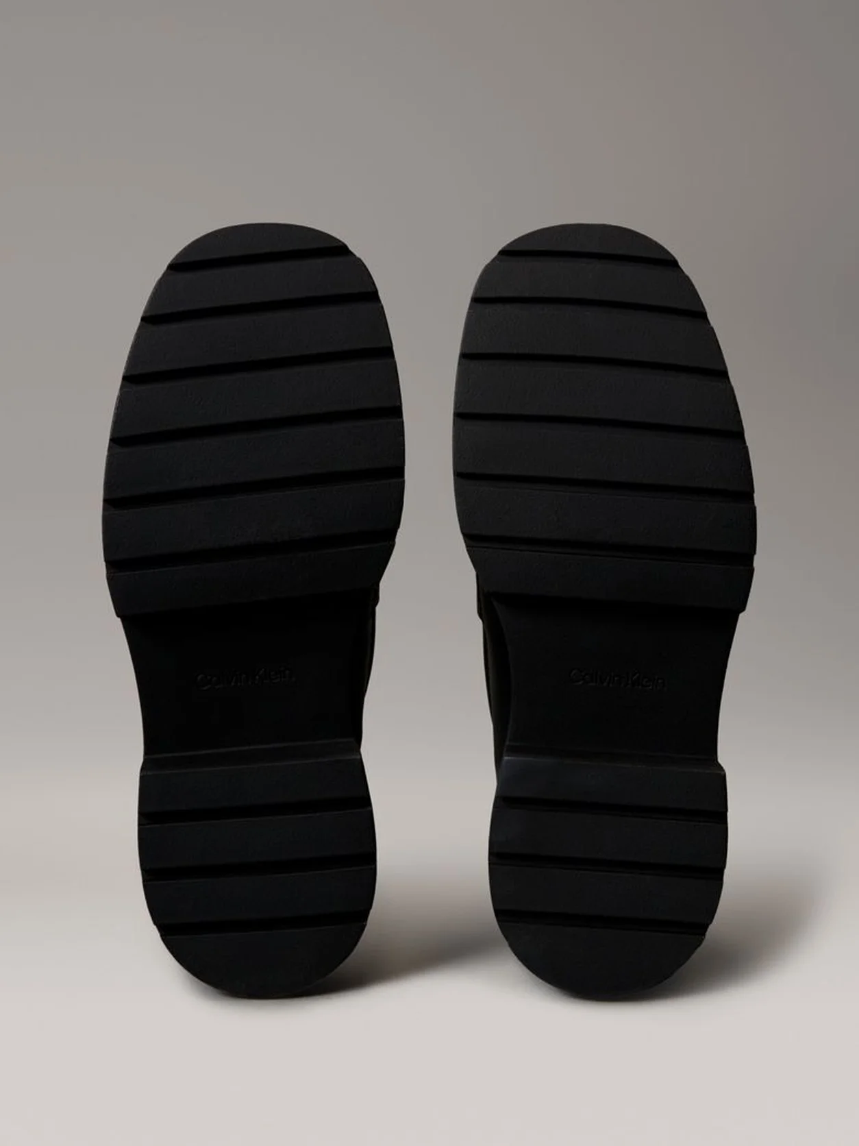 Ck Black Leather Chunky Apron Toe Loafers