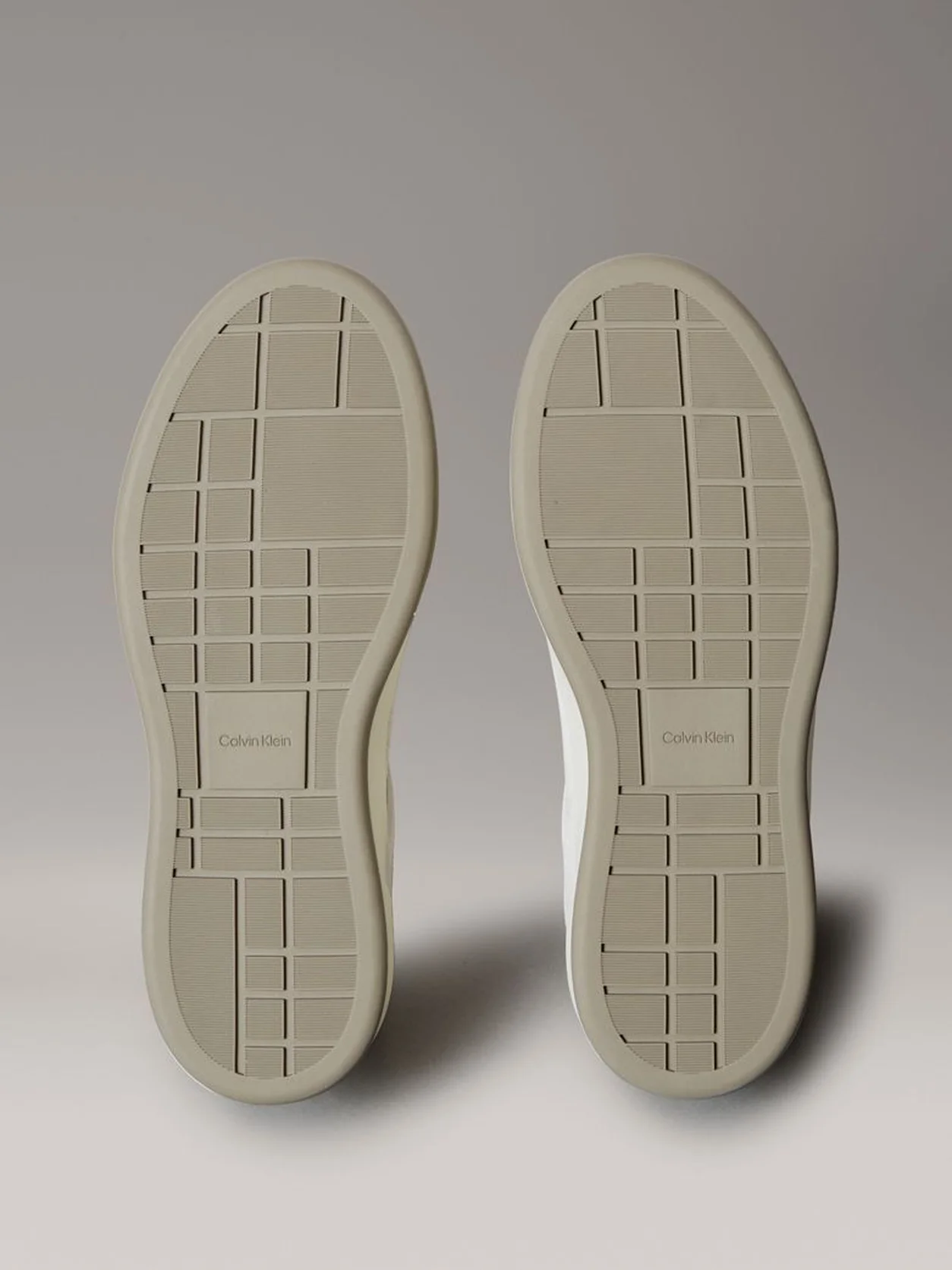 Lily White/Desert Taupe Leather And Suede Signature Trainers